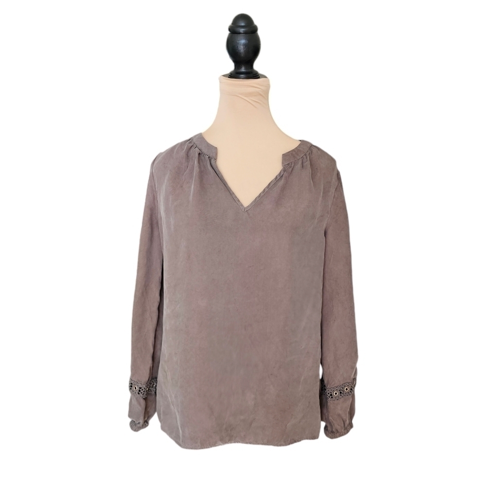 KUT From The Kloth Green Grey Lightweight Long Sleeve Top Sz S